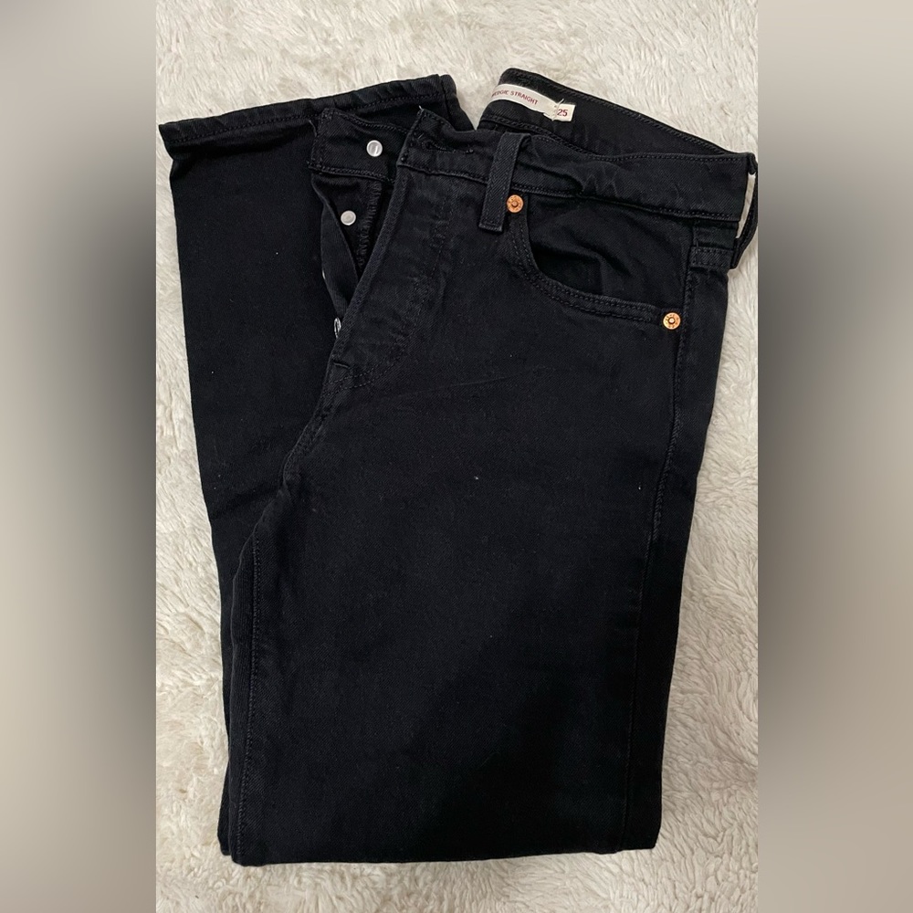 Levi Wedgie Straight Size 25 - Black Denim